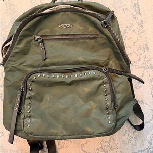 Tumi Green Camo Studded Nylon Backpack